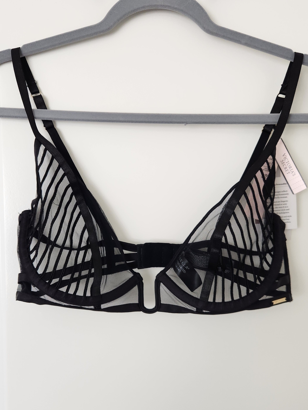 Bluebella Black Sheer Striped Underwire Bra